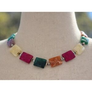 Natural Stone Slab Necklace, Polished Artisan Gemstone